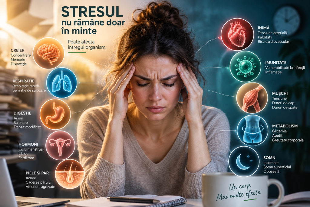 Stresul nu rămâne doar în minte: consecințele stresului asupra întregului organism